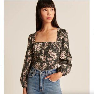 New without tags A&F - Long-Sleeve Poplin Squareneck Corset Top